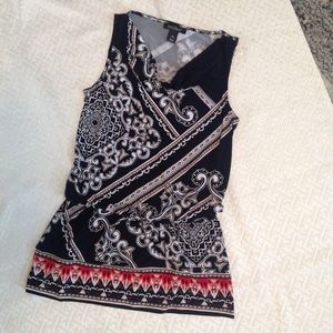 WHBM Sleeveless Printed Tunic Top